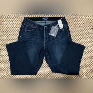 Democracy Petite Women's Straight Leg Jeans - Dark Blue